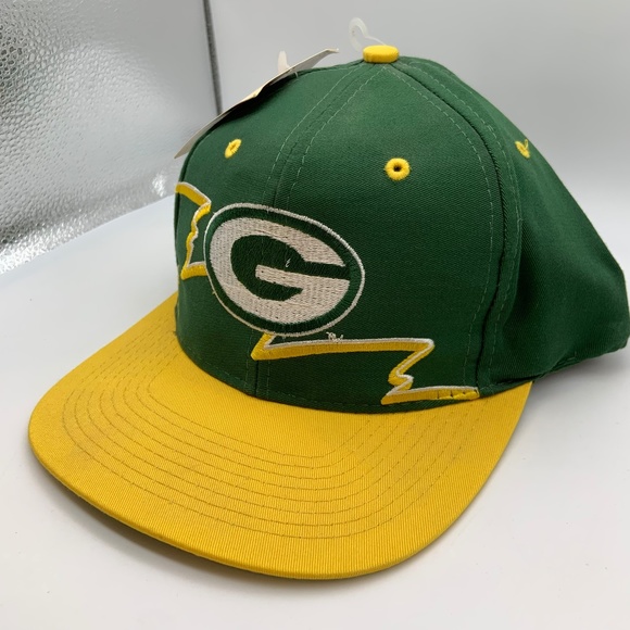 RARE VTG Logo7 90s Green Bay Packers Lightning Bolt Graffiti Snapback WITH TAGS! - Picture 4 of 16